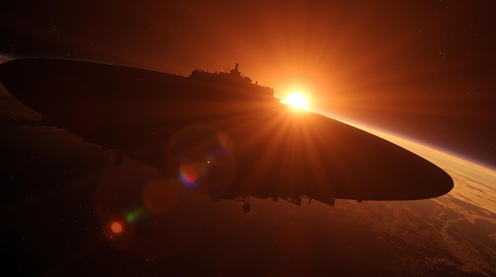 Alien spacecraft hiding behind the Sun with mysterious UFO phenomena in solar system