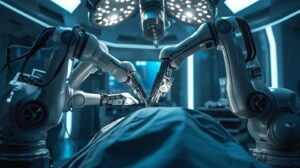 Artificial intelligence in healthcare technology showing medical AI diagnosis on digital screen